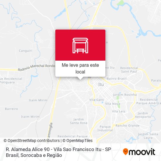 R. Alameda Alice 90 - Vila Sao Francisco Itu - SP Brasil mapa