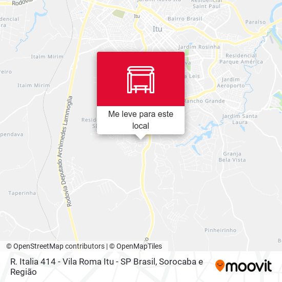 R. Italia 414 - Vila Roma Itu - SP Brasil mapa