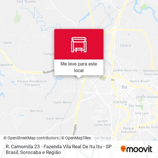 R. Camomila 23 - Fazenda Vila Real De Itu Itu - SP Brasil mapa