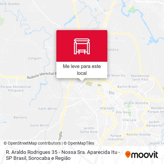 R. Araldo Rodrigues 35 - Nossa Sra. Aparecida Itu - SP Brasil mapa