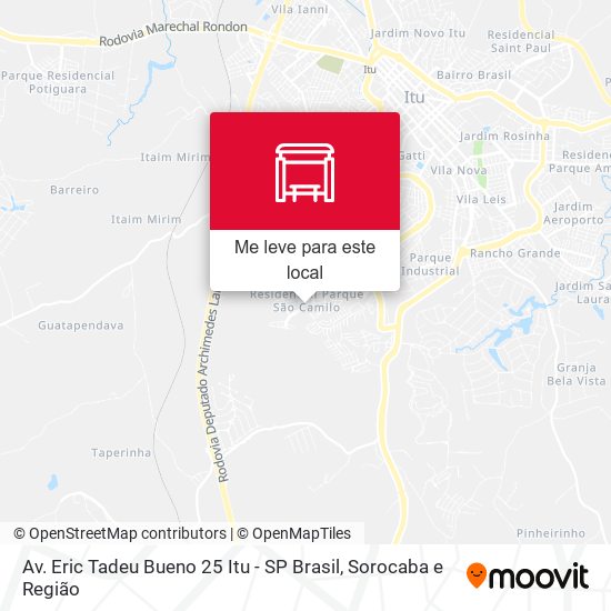 Av. Eric Tadeu Bueno 25 Itu - SP Brasil mapa
