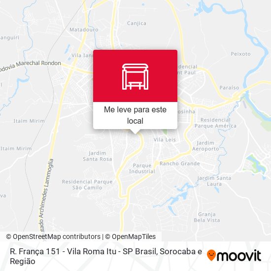 R. França 151 - Vila Roma Itu - SP Brasil mapa