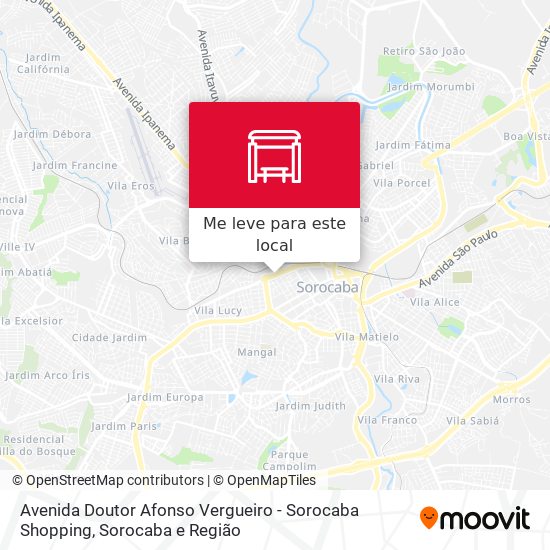 Avenida Doutor Afonso Vergueiro - Sorocaba Shopping mapa