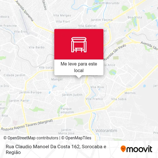 Rua Claudio Manoel Da Costa 162 mapa