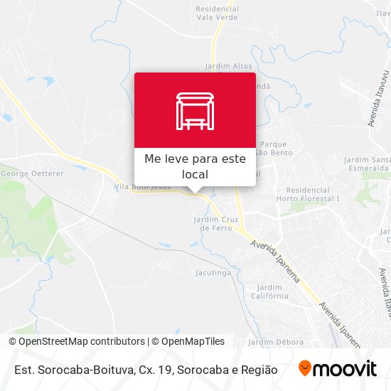 Est. Sorocaba-Boituva, Cx. 19 mapa