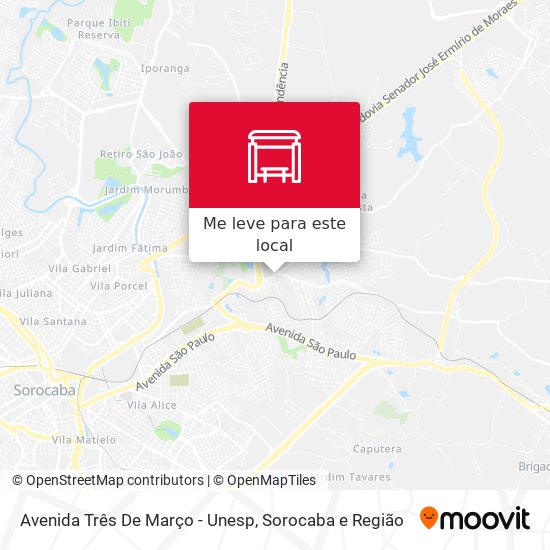 Avenida Três De Março - Unesp mapa