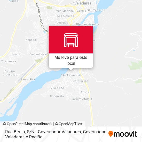 Rua Berilo, S / N - Governador Valadares mapa