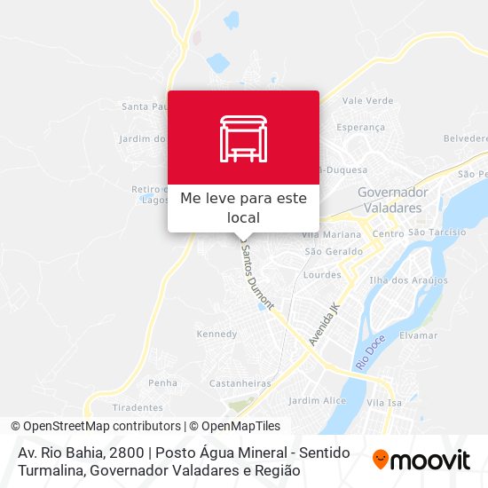 Av. Rio Bahia, 2800 | Posto Água Mineral - Sentido Turmalina mapa