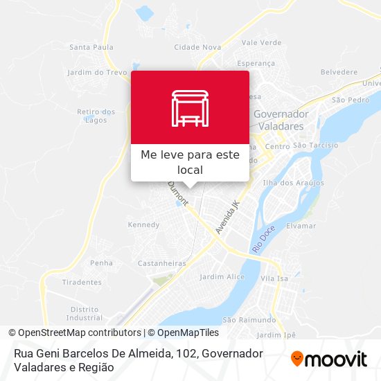 Rua Geni Barcelos De Almeida, 102 mapa