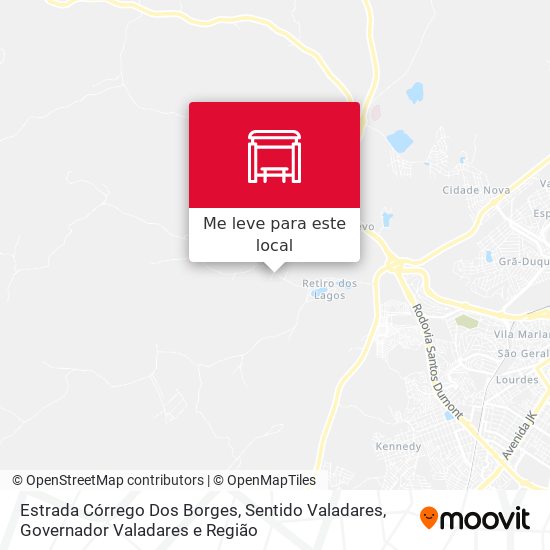 Estrada Córrego Dos Borges, Sentido Valadares mapa