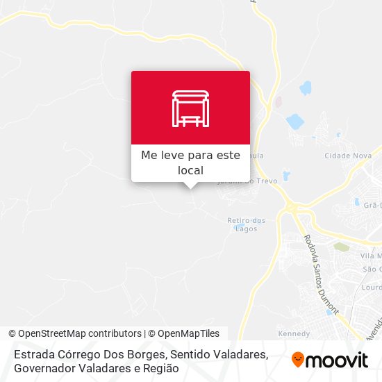 Estrada Córrego Dos Borges, Sentido Valadares mapa