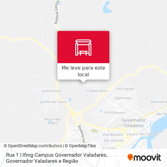Rua 1 | Ifmg Campus Governador Valadares mapa