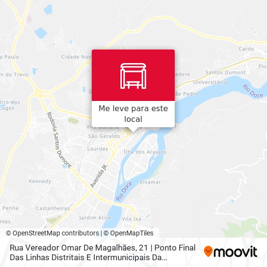 Rua Vereador Omar De Magalhães, 21 | Ponto Final Das Linhas Distritais E Intermunicipais Da Valadarense mapa