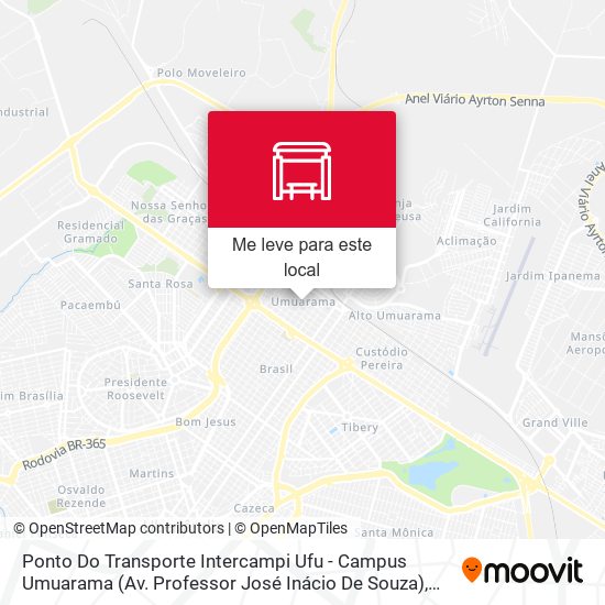 Ponto Do Transporte Intercampi Ufu - Campus Umuarama (Av. Professor José Inácio De Souza) mapa