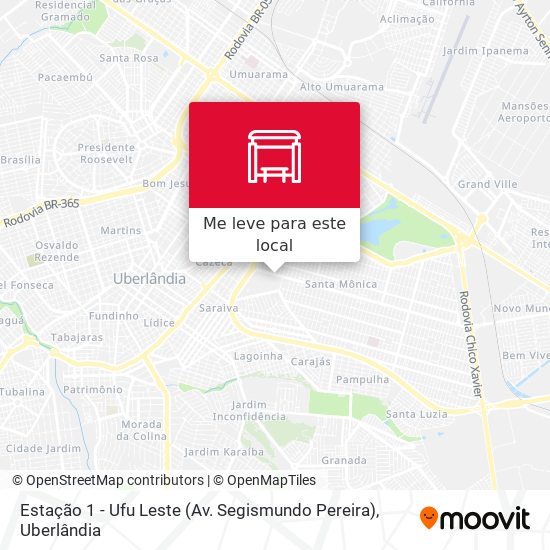 Estação 1 - Ufu Leste (Av. Segismundo Pereira) mapa