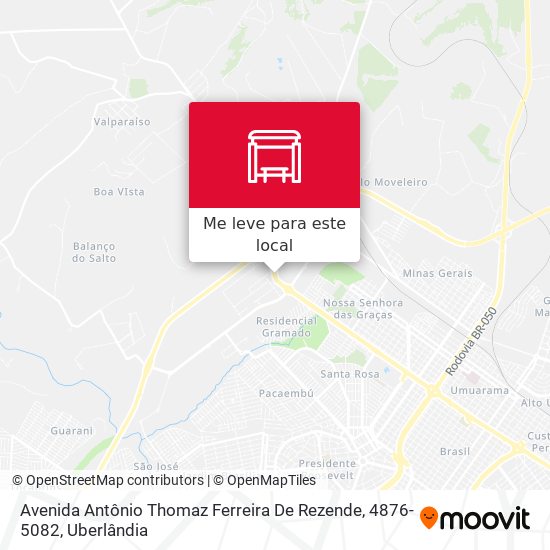 Avenida Antônio Thomaz Ferreira De Rezende, 4876-5082 mapa