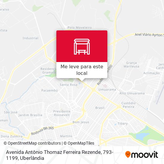 Avenida Antônio Thomaz Ferreira Rezende, 793-1199 mapa