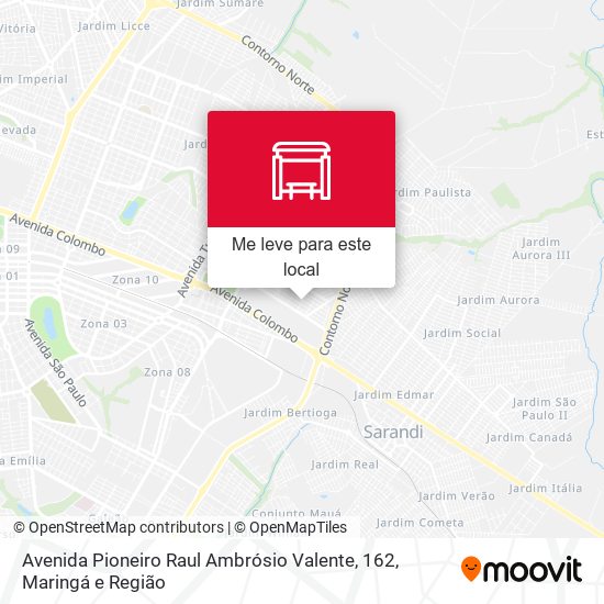 Avenida Pioneiro Raul Ambrósio Valente, 162 mapa