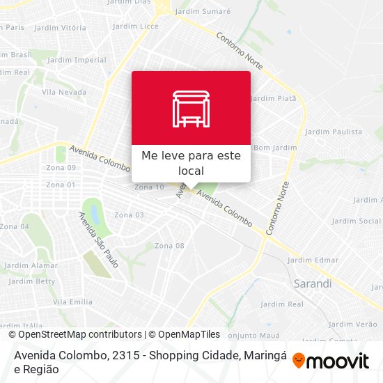 Avenida Colombo, 2315 - Shopping Cidade mapa
