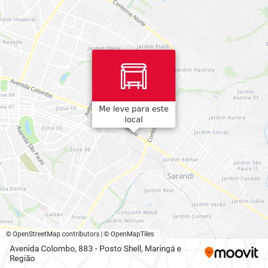 Avenida Colombo, 883 - Posto Shell mapa