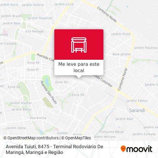 Avenida Tuiuti, 8475 - Terminal Rodoviário De Maringá mapa