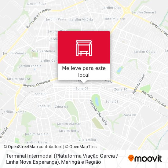 Terminal Intermodal (Plataforma Viação Garcia / Linha Nova Esperança) mapa