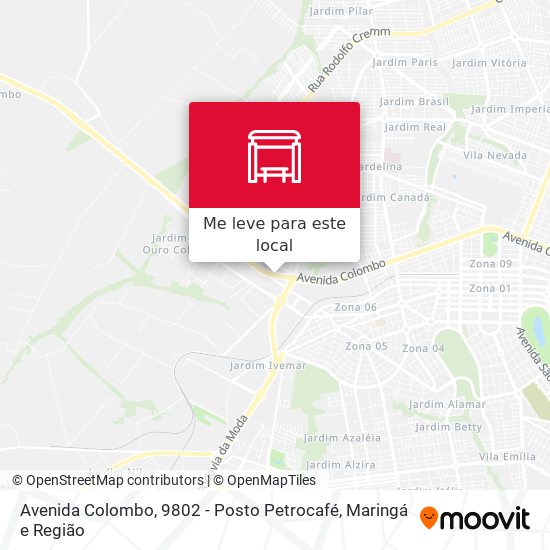 Avenida Colombo, 9802 - Posto Petrocafé mapa