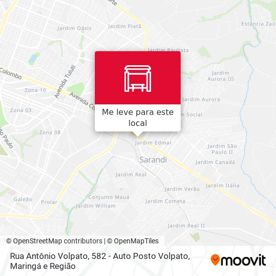Rua Antônio Volpato, 582 - Auto Posto Volpato mapa