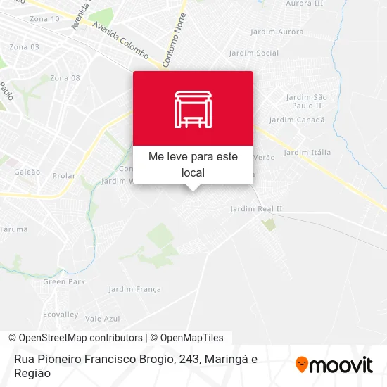 Rua Pioneiro Francisco Brogio, 243 mapa