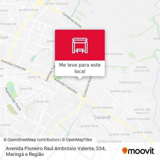 Avenida Pioneiro Raul Ambrósio Valente, 334 mapa