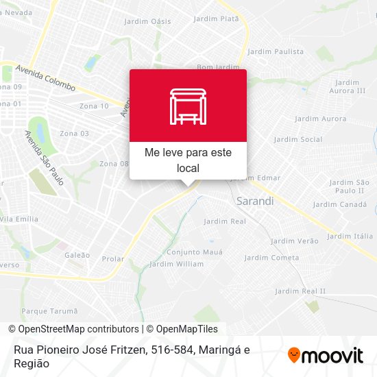 Rua Pioneiro José Fritzen, 516-584 mapa