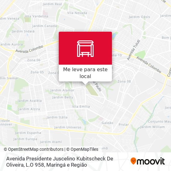 Avenida Presidente Juscelino Kubitscheck De Oliveira, L.O 958 mapa