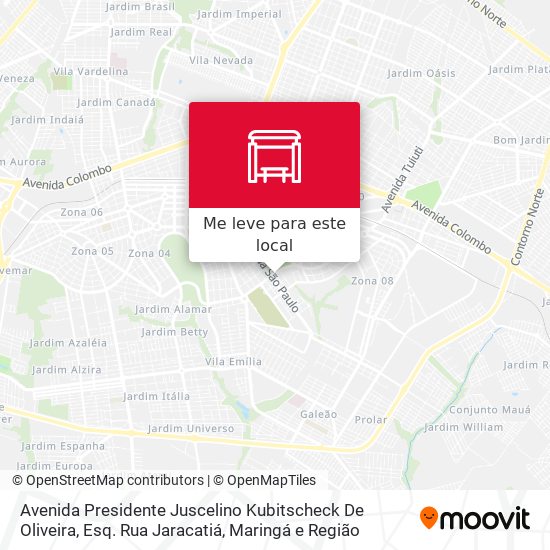 Avenida Presidente Juscelino Kubitscheck De Oliveira, Esq. Rua Jaracatiá mapa