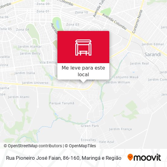Rua Pioneiro José Faian, 86-160 mapa