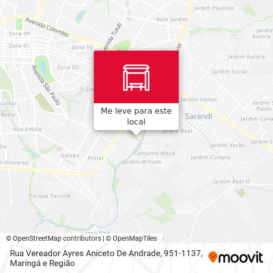 Rua Vereador Ayres Aniceto De Andrade, 951-1137 mapa