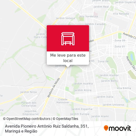 Avenida Pioneiro Antônio Ruiz Saldanha, 351 mapa