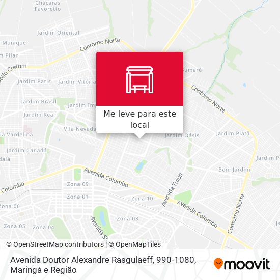 Avenida Doutor Alexandre Rasgulaeff, 990-1080 mapa