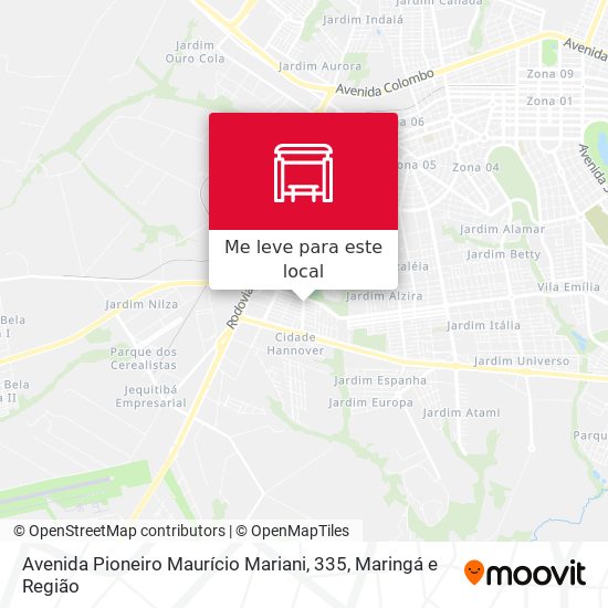 Avenida Pioneiro Maurício Mariani, 335 mapa