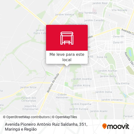 Avenida Pioneiro Antônio Ruiz Saldanha, 351 mapa