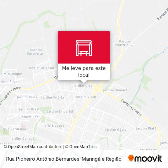 Rua Pioneiro Antônio Bernardes mapa