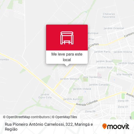 Rua Pioneiro Antônio Carnelossi, 322 mapa