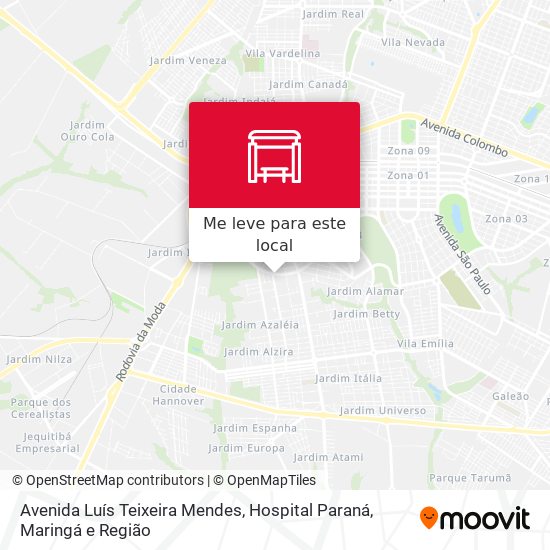 Avenida Luís Teixeira Mendes, Hospital Paraná mapa