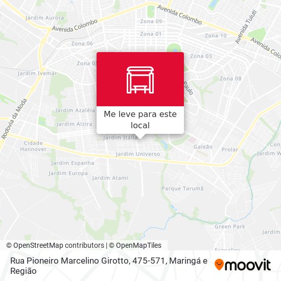 Rua Pioneiro Marcelino Girotto, 475-571 mapa