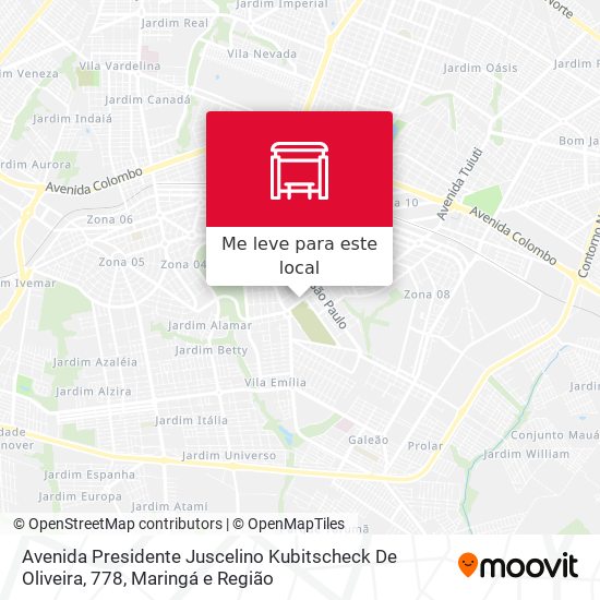 Avenida Presidente Juscelino Kubitscheck De Oliveira, 778 mapa