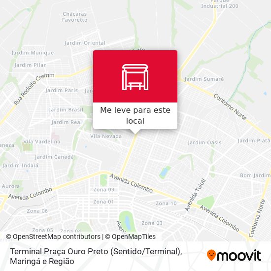 Terminal Praça Ouro Preto (Sentido / Terminal) mapa