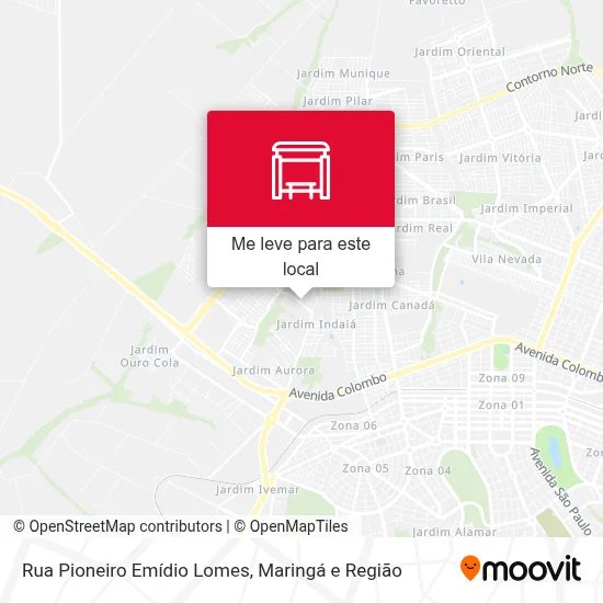 Rua Pioneiro Emídio Lomes mapa