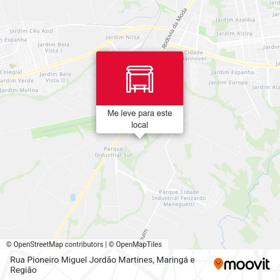 Rua Pioneiro Miguel Jordão Martines mapa