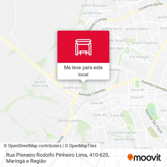 Rua Pioneiro Rodolfo Pinheiro Lima, 410-620 mapa
