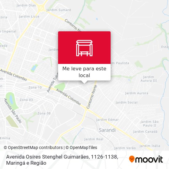Avenida Osíres Stenghel Guimarães, 1126-1138 mapa