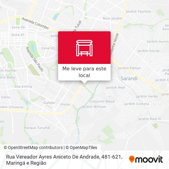 Rua Vereador Ayres Aniceto De Andrade, 481-621 mapa